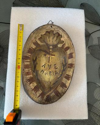 Quadro Sacro Cuore di Maria "Ave Maria" Vintage