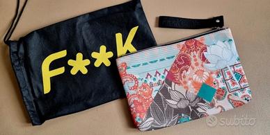 Pochette mare colorata F**K nuova