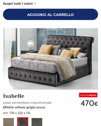 Letto contenitore grigio