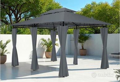 gazebo nuovo 4x4 m grigio