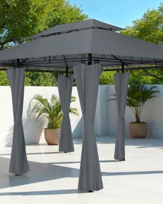 gazebo nuovo 4x4 m grigio