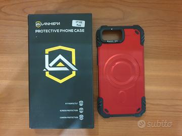 Cover iPhone 16e MagSafe Rosso + 2 Vetri
