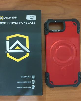 Cover iPhone 16e MagSafe Rosso + 2 Vetri