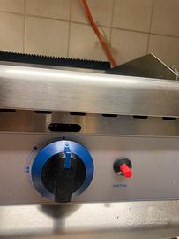 PIASTRA PROFESSIONALE A GAS ROYALE IN INOX 2 ZONE