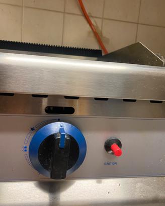 PIASTRA PROFESSIONALE A GAS ROYALE IN INOX 2 ZONE