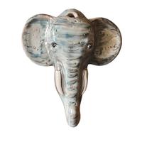Testa elefante ceramica vietrese da parete