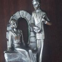 Statuina fermacarte in argento 925 e metallo.