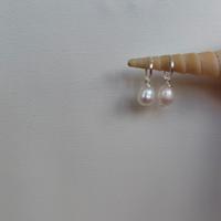 orecchini cerchio argento 925 perla di fiume
