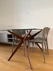 Tavolo CALLIGARIS KENT-160x90- NUOVO-Vetro e Legno