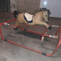 raro cavallo a dondolo giostrina anni 60 giordani