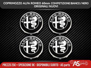 COPRIMOZZO ALFA ROMEO 60mm bianco/nero