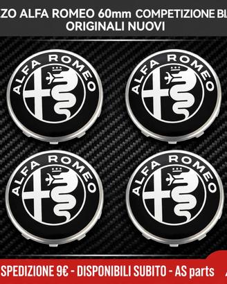 COPRIMOZZO ALFA ROMEO 60mm bianco/nero