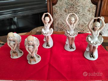 5 statuine bomboniera ballerina danza classica