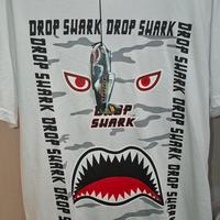 t-shirt bianca Drop Shark