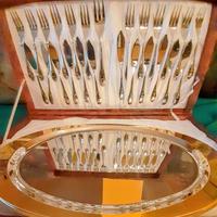 Set posate acciaio laminato in oro zecchino