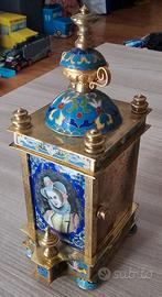 PORTAOROLOGIO CINESE CLOISONNÈ E OTTONE DORATO