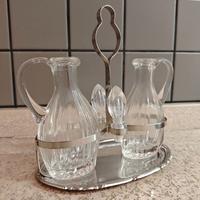 Vintage 1960 set oliera acetiera con base acciao -