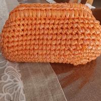 borsa clucth arancione filato mondial perla