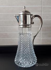 Brocca caraffa in cristallo e silverplate vintage
