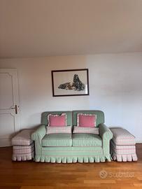 Divano 2 posti + 2 pouf Country Chic