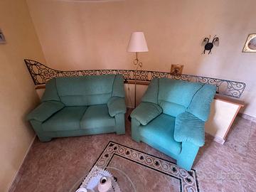 Divano 2 posti + Poltrona verde Flexteam Italia