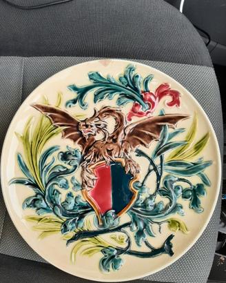 Piatto Antico da Parete 1857' con Drago