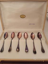 Set 6 cucchiaini da tè in argento.