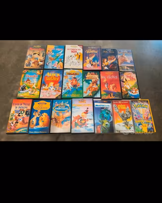 Lotto 19 VHS Disney + Pokemon originali anni 90