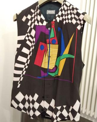 Gilet Vintage Gianni Versace Constructivist Print