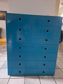 cassettiera blu.NON SPEDISCO 