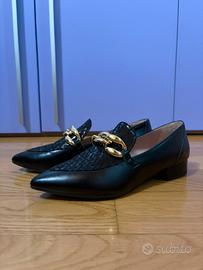 Mocassini neri in pelle Miss Pappalea