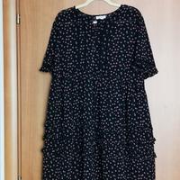 Vestito nero e sottoveste Topshop, tg 44