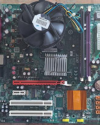 Blocco 775 Scheda Madre + CPU + Ram