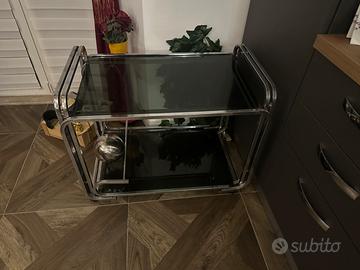 Carrello acciaio e vetro