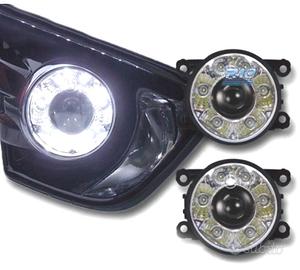 FARI ANABBAGLIANTI A LED LUCE DIURNA FONDO CROMATO