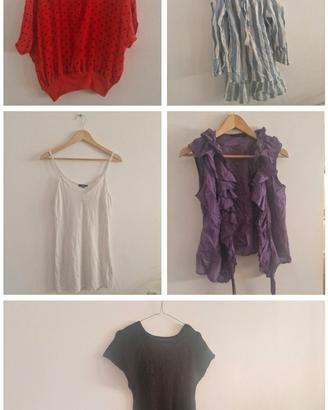 Lotto 5 maglie e top estivi- taglia S/M