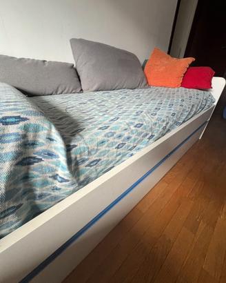 Letto singolo con letto germello estraibile