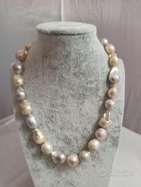 Collana di perle d'acqua dolce multicolore