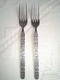 Coppia di forchette vintage in acciaio inox 18/10 