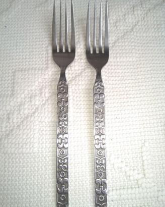 Coppia di forchette vintage in acciaio inox 18/10 