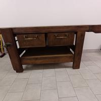 Banco/tavolo falegname restaurato.