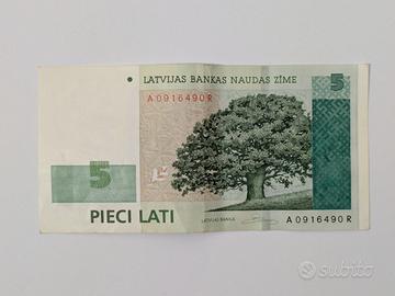 Banconota Lettonia 5 lat  2006 P-53a circolata