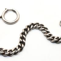 Splendida catena orologio argento massiccio 1900