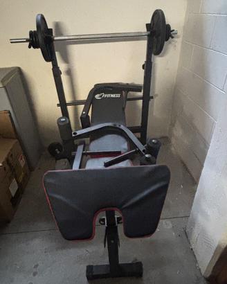 Panca Multifunzione Fitness + Kit Pesi