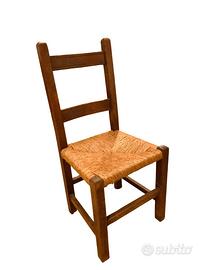 Sei sedie rustiche impagliate