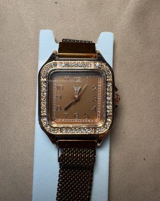 Orologio donna bronzo con strass