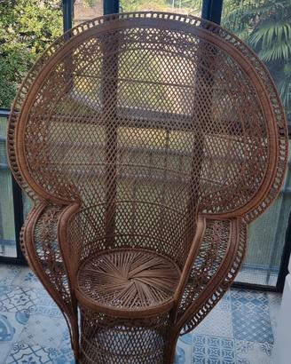 Peacock chair - Poltrona / sedia pavone in vimini