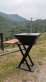 barbecue BBQ artigianale a piastra 