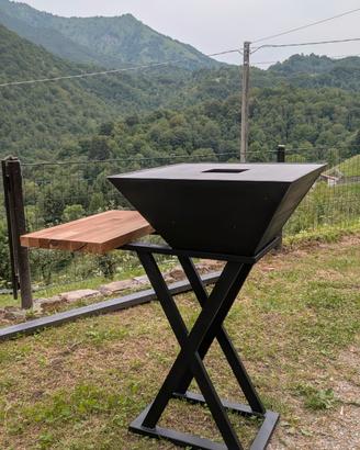 barbecue BBQ artigianale a piastra 