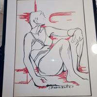 Dipinto "Donna in posa" di M. Scalia